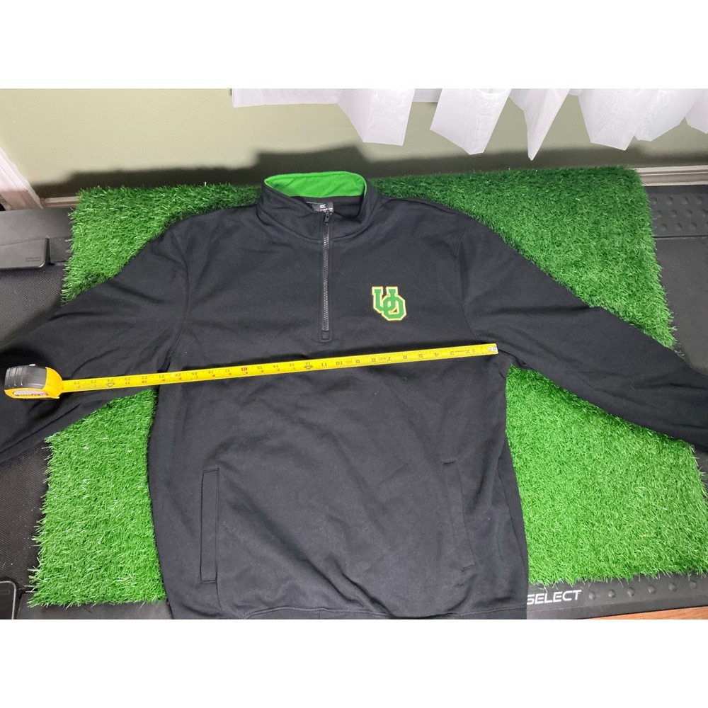 Colosseum Men University of Oregon Ducks Quarter Zip Pullover Black Green L NEW